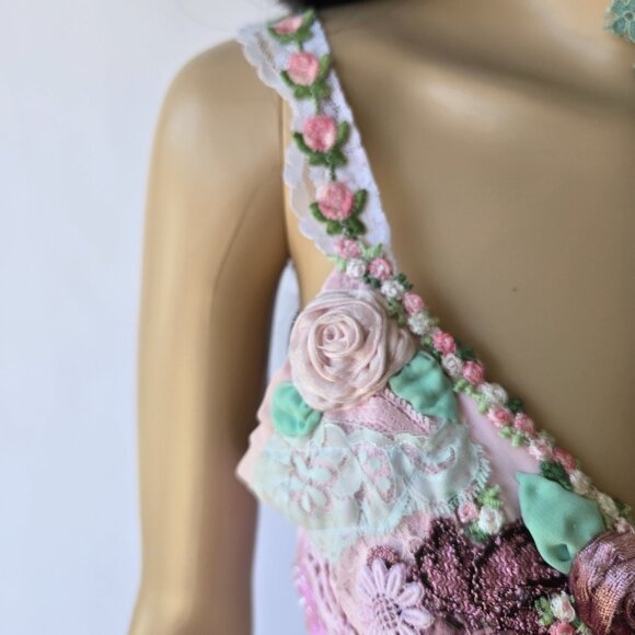 Timeless Beauty Heirloom Lace Maxi Dress - Repurposed Vintage Romantic Gown - Picture 7 of 10